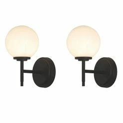 Revive Lighting 2 X Revive Matt Black Round Bathroom Wall Lights