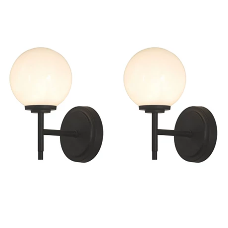 Revive Lighting 2 X Revive Matt Black Round Bathroom Wall Lights 1 Revive Lighting 2 X Revive Matt Black Round Bathroom Wall Lights