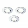 Revive Lighting 3 X Revive IP65 Chrome Round LED Fire-Rated Bathroom Downlights