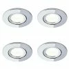 Revive Lighting 4 X Revive IP65 Chrome Round LED Fire-Rated Bathroom Downlights