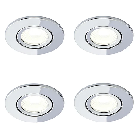 Revive Lighting 4 X Revive IP65 Chrome Round LED Fire-Rated Bathroom Downlights 1 Revive Lighting 4 X Revive IP65 Chrome Round LED Fire-Rated Bathroom Downlights