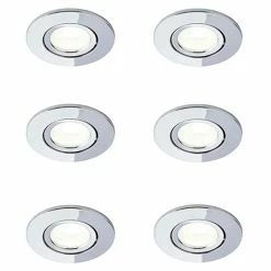 Revive Lighting 6 X Revive IP65 Chrome Round LED Fire-Rated Bathroom Downlights