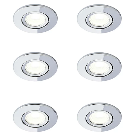 Revive Lighting 6 X Revive IP65 Chrome Round LED Fire-Rated Bathroom Downlights 1 Revive Lighting 6 X Revive IP65 Chrome Round LED Fire-Rated Bathroom Downlights