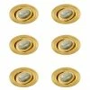 Revive Lighting 6 X Revive IP65 Satin Brass Round Tiltable Bathroom Downlights