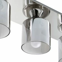 Revive Lighting Revive Chrome/Smoked Glass 4-Light Bar Ceiling Light 5 Revive Lighting Revive Chrome/Smoked Glass 4-Light Bar Ceiling Light -Revive Lighting Shop RV01835 D2 460