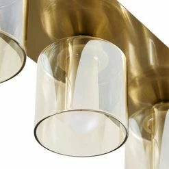 Revive Lighting Revive Satin Brass/Champagne Glass 4-Light Bar Ceiling Light -Revive Lighting Shop RV01853 D2 460