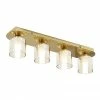 Revive Lighting Revive Satin Brass/Champagne Glass 4-Light Bar Ceiling Light