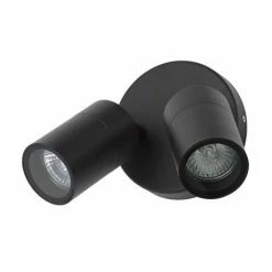 Revive Lighting Revive Outdoor Black Adjustable Twin Spotlights
