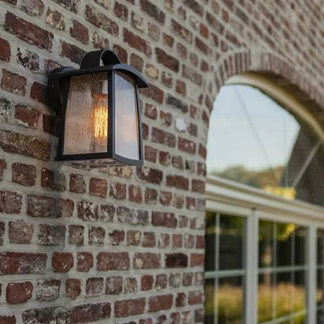 Revive Lighting Revive Outdoor Matt Black Wall Light With Seeded Glass Diffuser 2 Revive Lighting Revive Outdoor Matt Black Wall Light With Seeded Glass Diffuser - Image 2