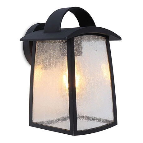 Revive Lighting Revive Outdoor Matt Black Wall Light With Seeded Glass Diffuser 1 Revive Lighting Revive Outdoor Matt Black Wall Light With Seeded Glass Diffuser