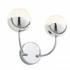 Revive Lighting Revive Chrome 2-Light LED Bathroom Wall Light With Crackle Effect Diffusers