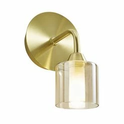 Revive Lighting Revive Satin Brass/Champagne Glass Wall Light