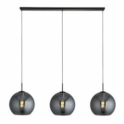 Revive Lighting Revive Bar Pendant Light - Smoked Glass, 3 Light