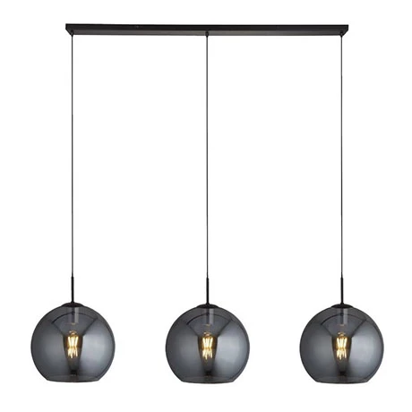 Revive Lighting Revive Bar Pendant Light - Smoked Glass, 3 Light 1 Revive Lighting Revive Bar Pendant Light - Smoked Glass, 3 Light