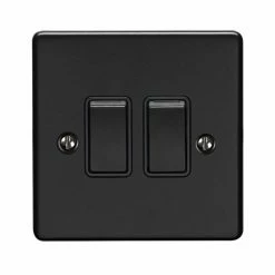 Revive Lighting Revive Twin Light Switch - Matt Black