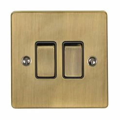 Revive Lighting Revive Twin Light Switch - Antique Brass