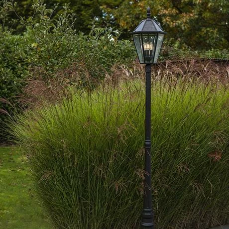 Revive Lighting Revive Outdoor Solar Black 6-Panel Tall Post Lantern 5 Revive Lighting Revive Outdoor Solar Black 6-Panel Tall Post Lantern - Image 5