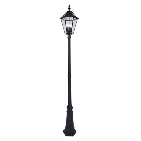 Revive Lighting Revive Outdoor Solar Black 6-Panel Tall Post Lantern 1 Revive Lighting Revive Outdoor Solar Black 6-Panel Tall Post Lantern