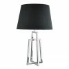 Revive Lighting Revive Chrome Table Lamp With Tapered Black Lamp Shade