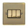 Revive Lighting Revive 3 Gang 2 Way Light Switch - Antique Brass