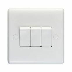 Revive Lighting Revive 3 Gang 2 Way Light Switch - White