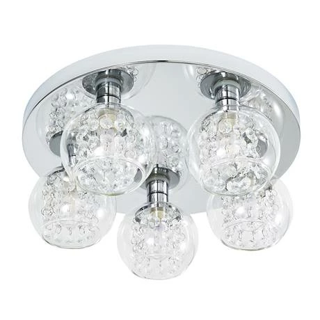 Revive Lighting Revive Chrome/Clear Glass 5-Light Flush Ceiling Light 2 Revive Lighting Revive Chrome/Clear Glass 5-Light Flush Ceiling Light - Image 2