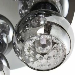 Revive Lighting Revive Chrome/Smoked Glass 5-Light Flush Ceiling Light -Revive Lighting Shop RV1485S D2 460