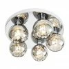 Revive Lighting Revive Chrome/Smoked Glass 5-Light Flush Ceiling Light