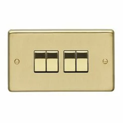 Revive Lighting Revive 4 Gang 2 Way Light Switch - Brushed Brass