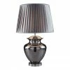 Revive Lighting Revive Smoked Glass Table Lamp With Grey Pleated Shade