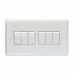 Revive Lighting Revive 6 Gang 2 Way Light Switch - White