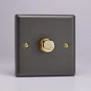 Revive Lighting Revive Single Dimmer Light Switch - Slate Grey/Brass