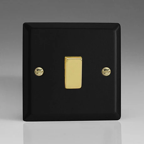 Revive Lighting Revive Single Light Switch - Matt Black/Brass 1 Revive Lighting Revive Single Light Switch - Matt Black/Brass