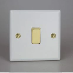Revive Lighting Revive Single Light Switch - Matt White/Brass