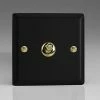 Revive Lighting Revive Single Toggle Light Switch - Matt Black/Brass