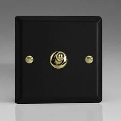 Revive Lighting Revive Single Toggle Light Switch - Matt Black/Brass