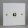 Revive Lighting Revive 1 Gang Toggle Switch - Matt White/Brass