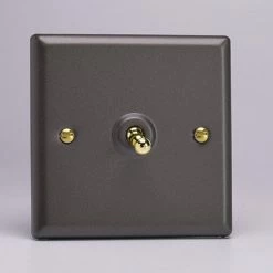 Revive Lighting Revive Single Toggle Light Switch - Slate Grey/Brass