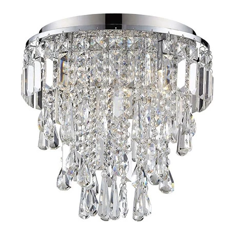 Revive Lighting Revive 3-Light Crystal Flush Bathroom Ceiling Light 1 Revive Lighting Revive 3-Light Crystal Flush Bathroom Ceiling Light