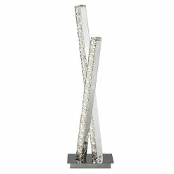 Revive Lighting Revive Chrome Crystal Twin Column Table Lamp