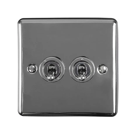 Revive Lighting Revive Twin Toggle Light Switch - Black Nickel 1 Revive Lighting Revive Twin Toggle Light Switch - Black Nickel