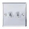 Revive Lighting Revive Twin Toggle Light Switch - Polished Chrome