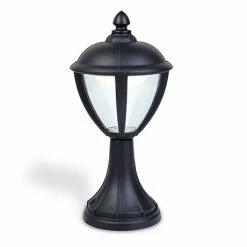 Revive Lighting Revive Outdoor Matt Black LED Pedestal Lantern