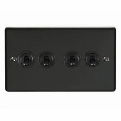 Revive Lighting Revive 4 Gang 2 Way Toggle Light Switch - Matt Black