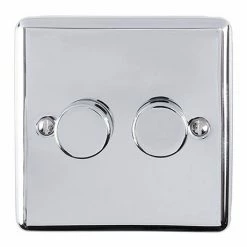 Revive Lighting Revive Twin Dimmer Light Switch - Polished Chrome