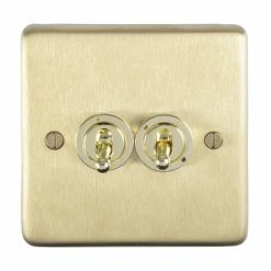 Revive Lighting Revive Twin Toggle Light Switch - Brushed Brass