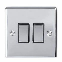 Revive Lighting Revive Twin Light Switch - Polished Chrome