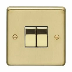 Revive Lighting Revive Twin Light Switch - Brushed Brass