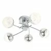 Revive Lighting Revive Chrome 5-Light LED Bathroom Ceiling Light With Crackle Effect Diffusers