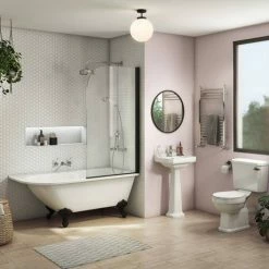 Revive Lighting Revive Matt Black 1 Light Semi-Flush Bathroom Ceiling Light -Revive Lighting Shop RV309BLK d3 n 460